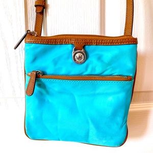 Michael Kors Kempton Small Blue Nylon Crossbody Bag